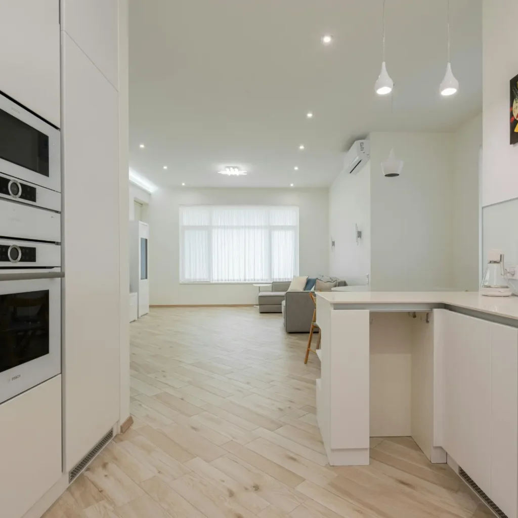 white laminate flooring